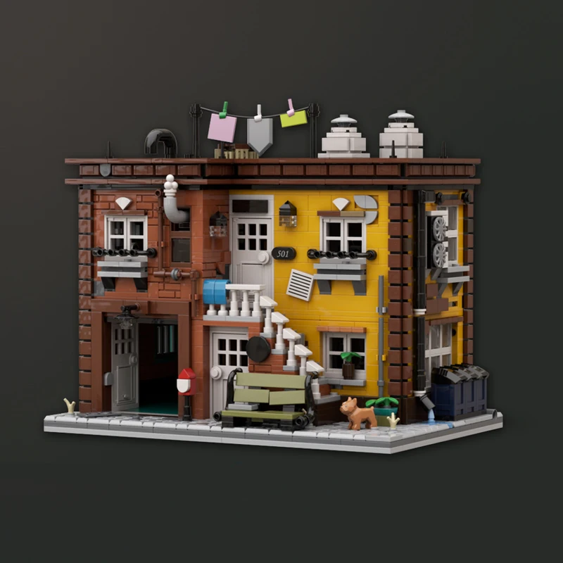Modelo City Street View, ladrillos de construcción MOC, edificio residencial Rural, tecnología Modular, regalo, vacaciones, montar, traje de juguete para niños