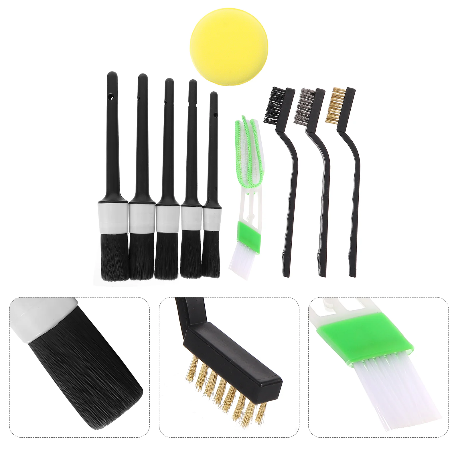 

Car Cleaning Brush Cars Wire Air Conditioner Tools Detail Wash Vents Sponge Wax Applicator Bristle Tire