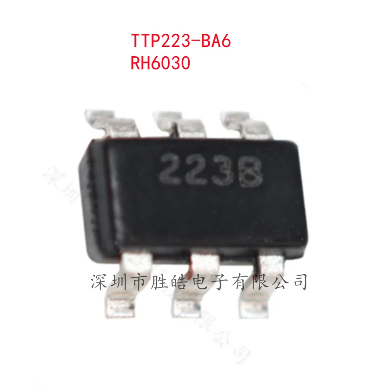 (10PCS)  NEW  TTP223-BA6  223B   223-BA6  /  RH6030   6030   Single Touch Key Detection  SOT23-6   Integrated Circuit