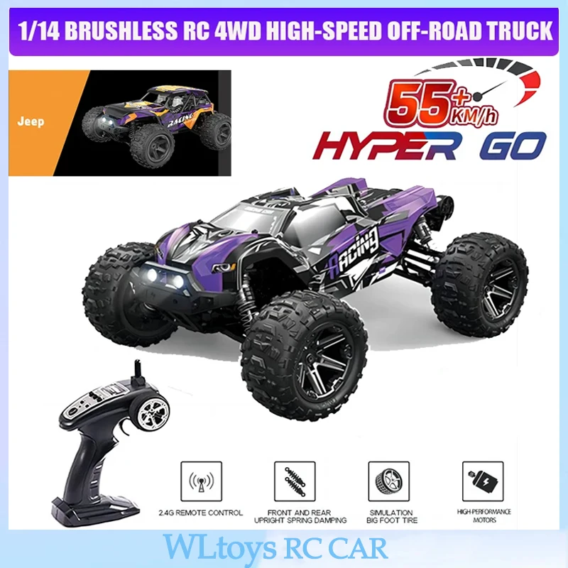 

HXRC 8609 8610 1:14 55KM/H 4WD RC Car With LED Remote Control Cars High Speed Drift Monster Truck for Kids vs Wltoys 144001 Toys