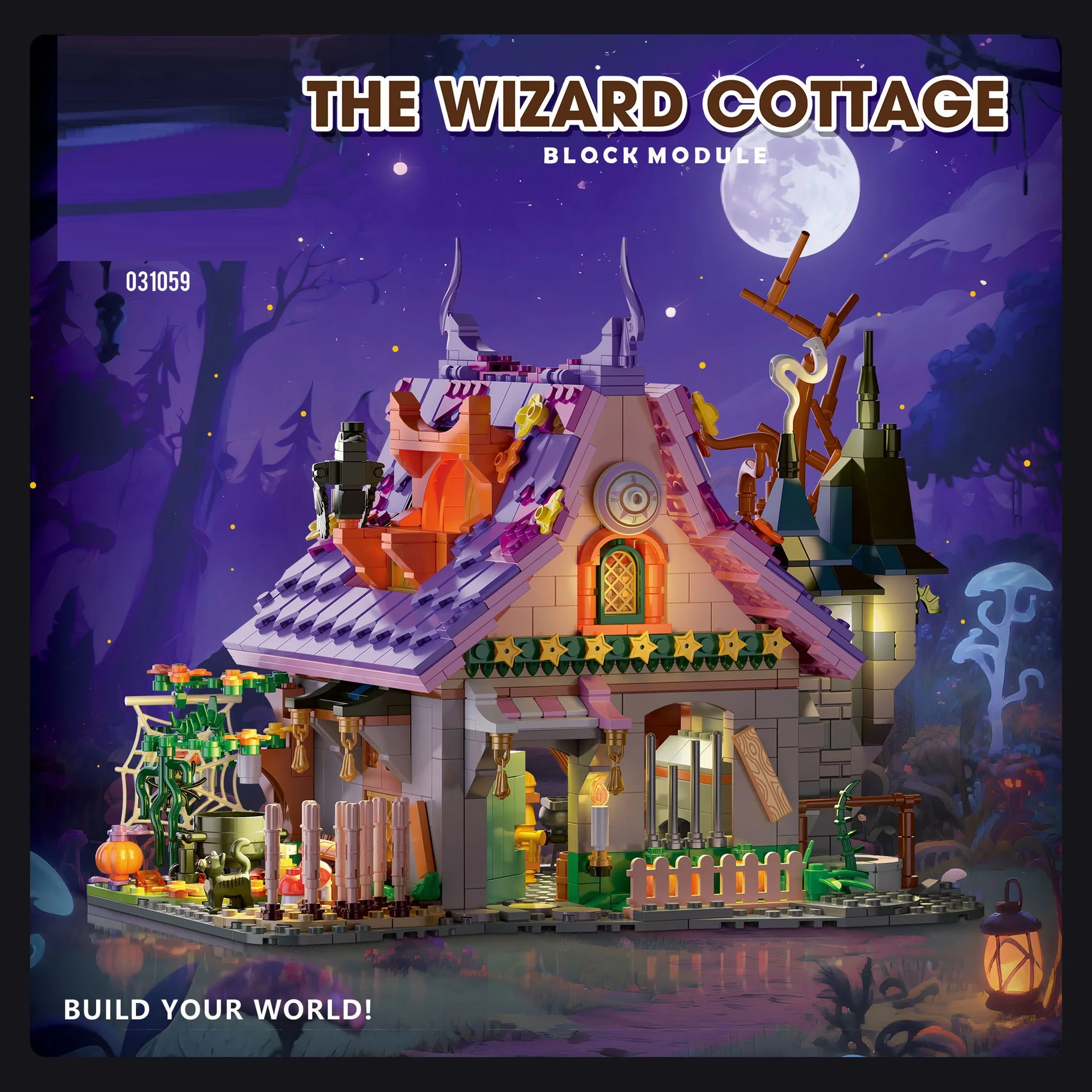 1202pcs Halloween Magic Wizard House NO.031059 Model Children's Building Blocks Toy Assembly Fun Educational Playset for Kids
