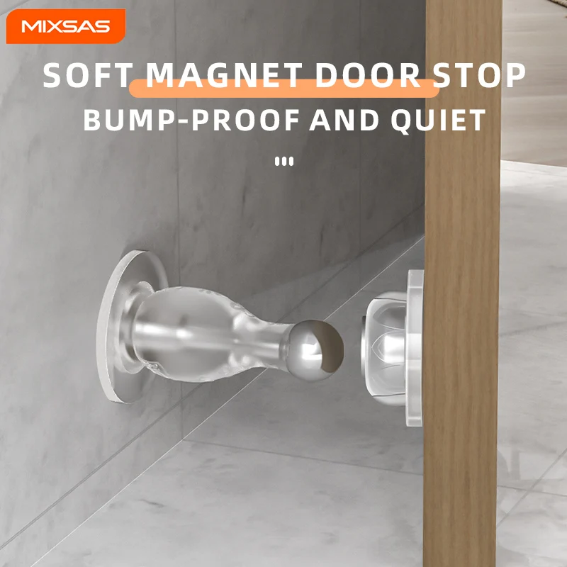 MIXSAS Anti-collision Magnetic Door Stopper No-drill Wall Protect Floor Silicone Door Holder Touch-Sensitive Room Home Household