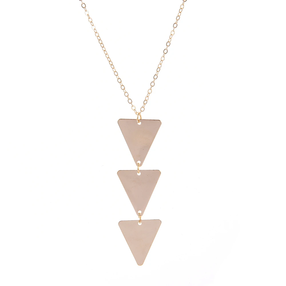 FSUNION Gold Color Chain Choker Necklace for Women Triangle Long Design Fashion Jewelry Gift 2026