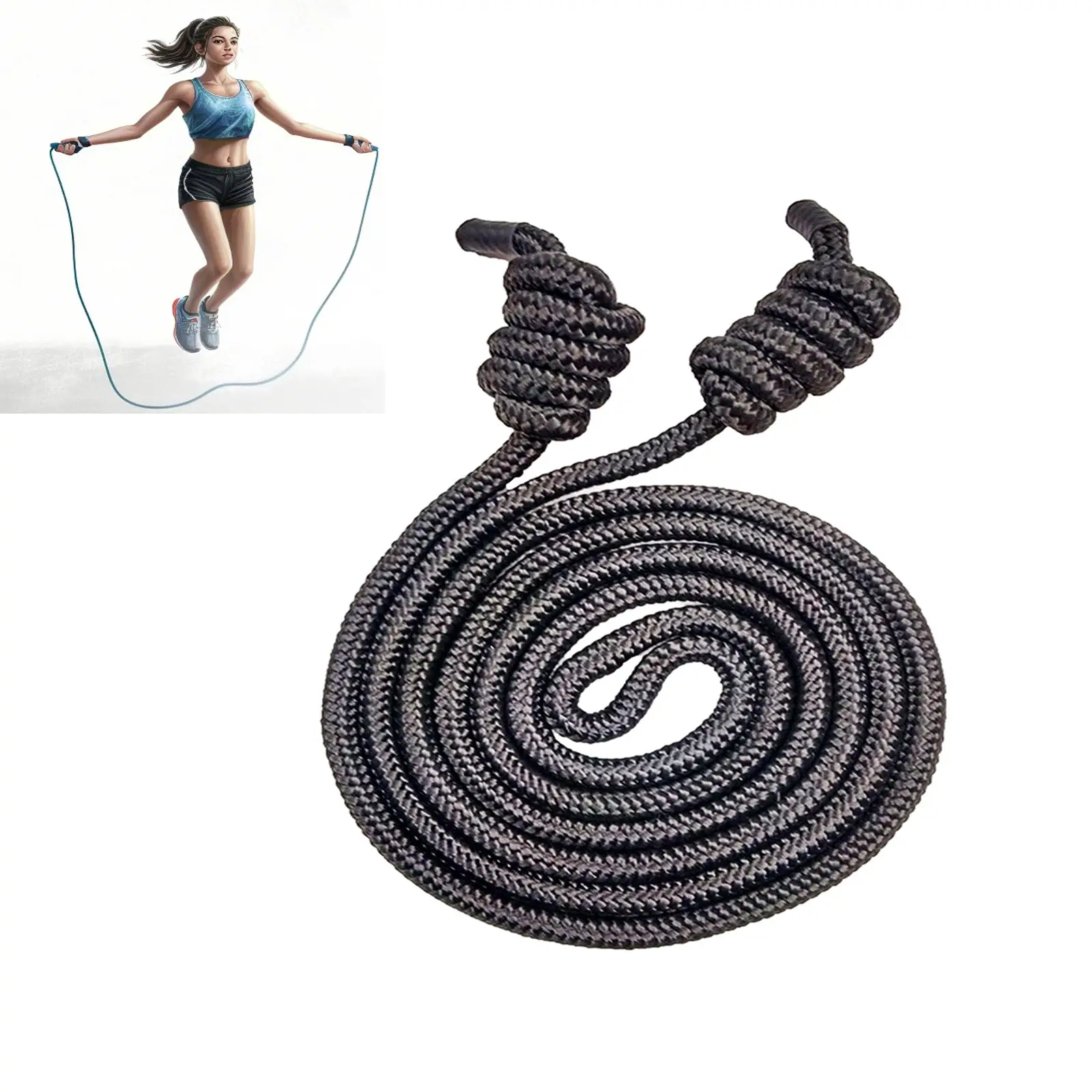 

Flow Exercise Rope for Fitness Skipping Rope High Performance Double Woven Workout Rope Adjustable Skipping Rope for Gym