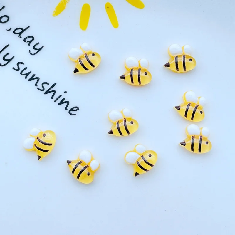 50/100 Pcs New Mini Kawaii Phim Hoạt Hình Đáng Yêu Honeybee Resin Cabochon Sổ Lưu Niệm Tự Làm Đồ Trang Sức Thủ Công Trang Trí Phụ Kiện Cho J64