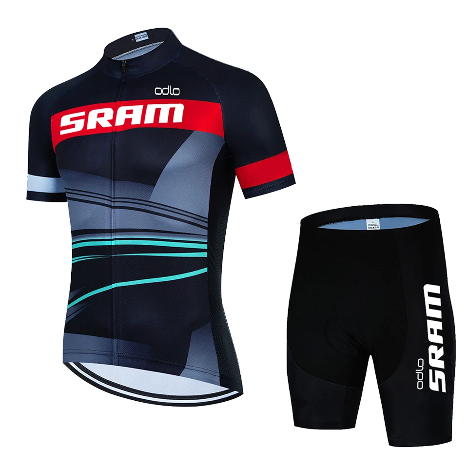 2024 SRAM Cycling Jersey Set Summer Cycling Clothing MTB Bike Clothes Uniform Maillot Ropa Ciclismo Man Cycling Bicycle Suit