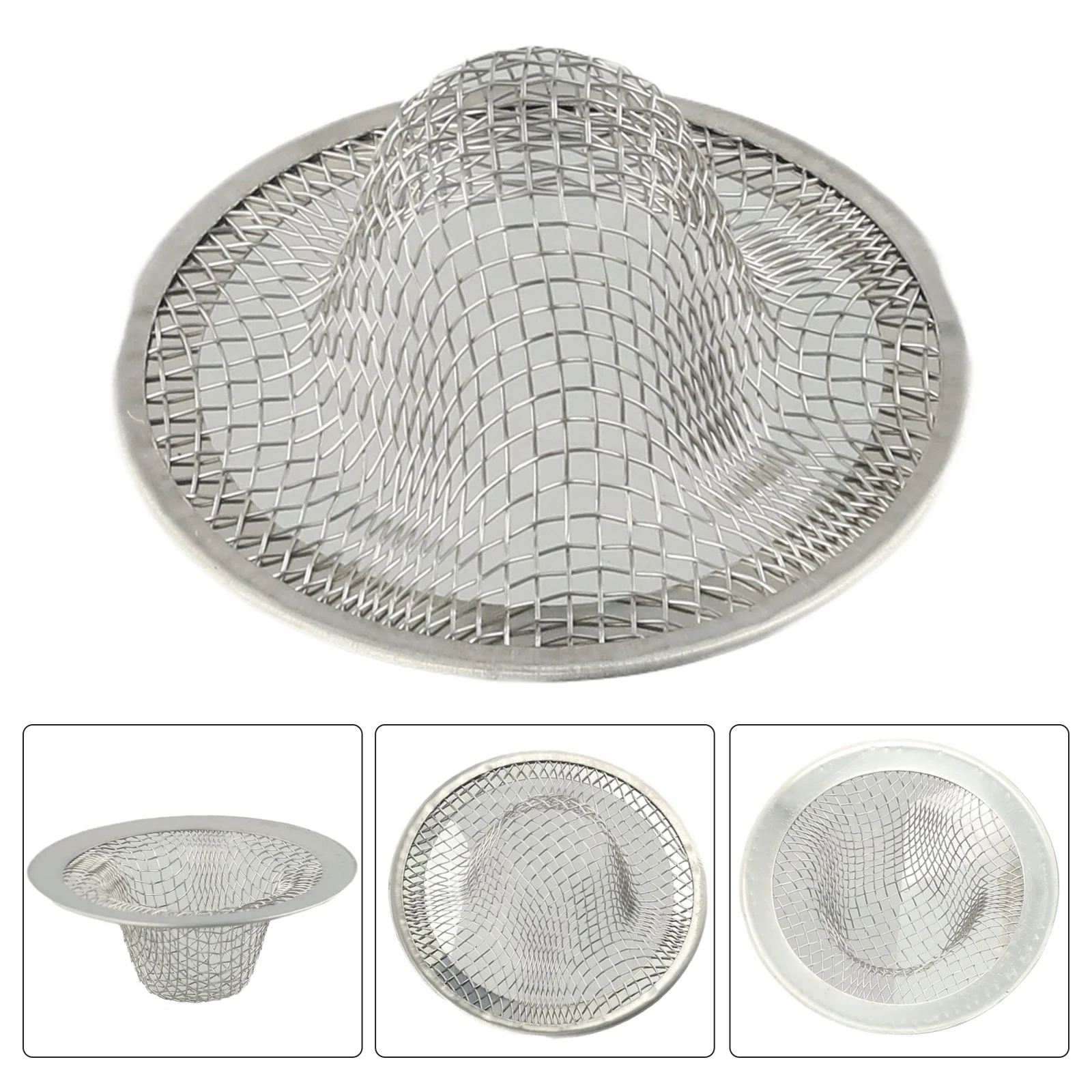 Sink Strainer Stainless Steel Hair Catcher Stopper Bathtub Shower Drain Hole Filter Mesh For Sink Bathroom Kitchen Accessories