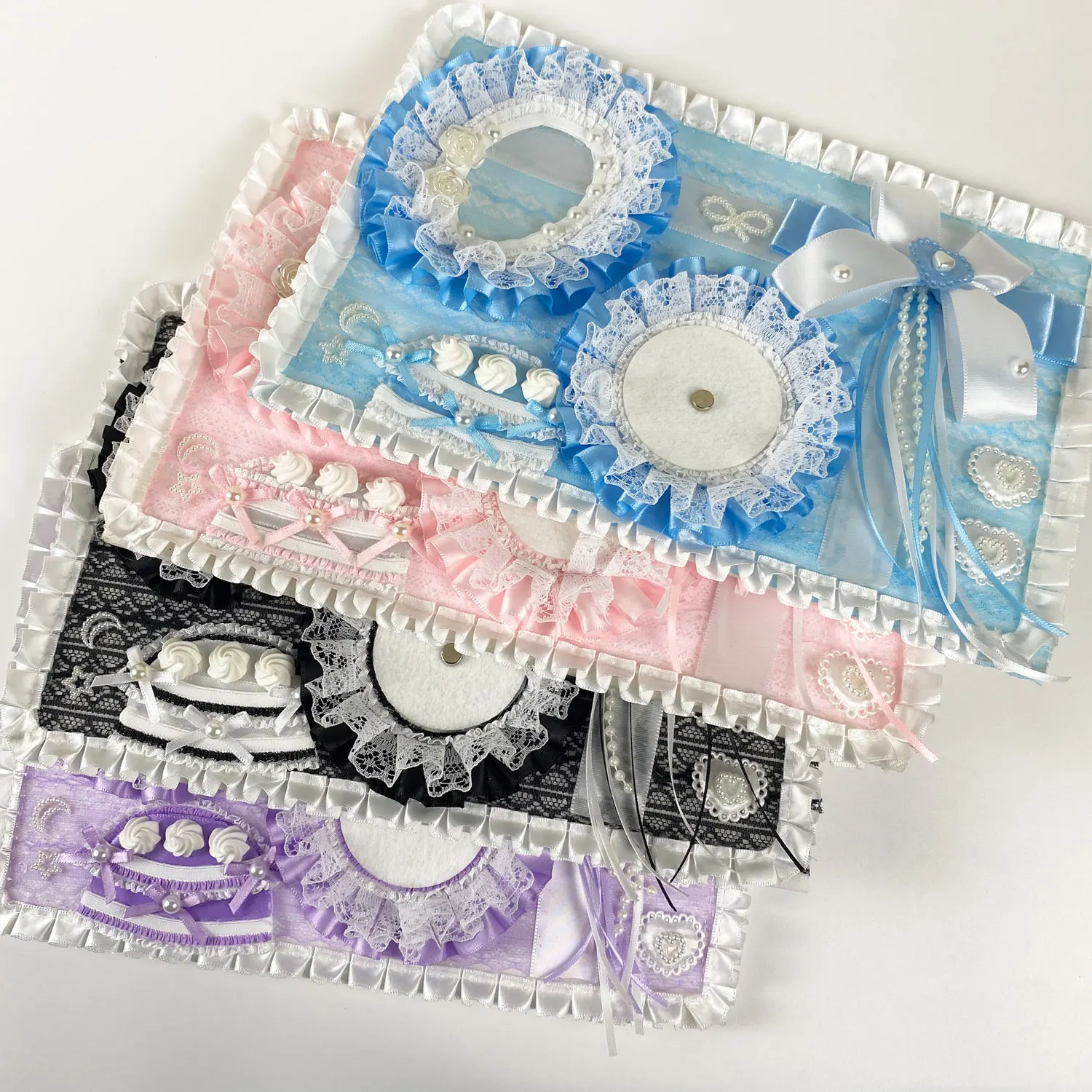 Original Two-dimensional Peripheral Bow Lace Pain Board Finished DIY Gu Mei LTA Bag Decoration Card Cover Bar Lazy Tie Version
