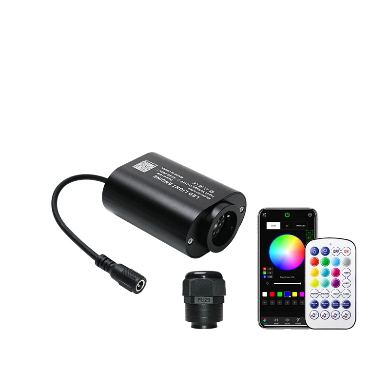 

Mini 6W Twinkle RGBW Car Starry Sky Light Auto Home Fiber Optic Lights Atmosphere Lamp Music Control Fiber Optic Star Ceiling