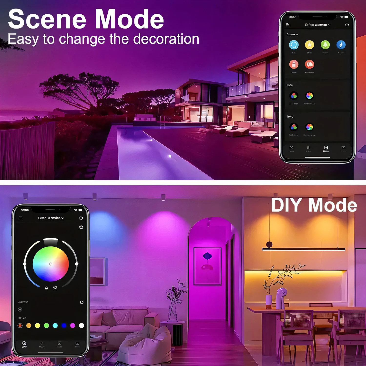 50FT 침실 LED 스트립 조명, 컬러 행잉 LED - Lighting Bolt Decor 리뷰 및 가격