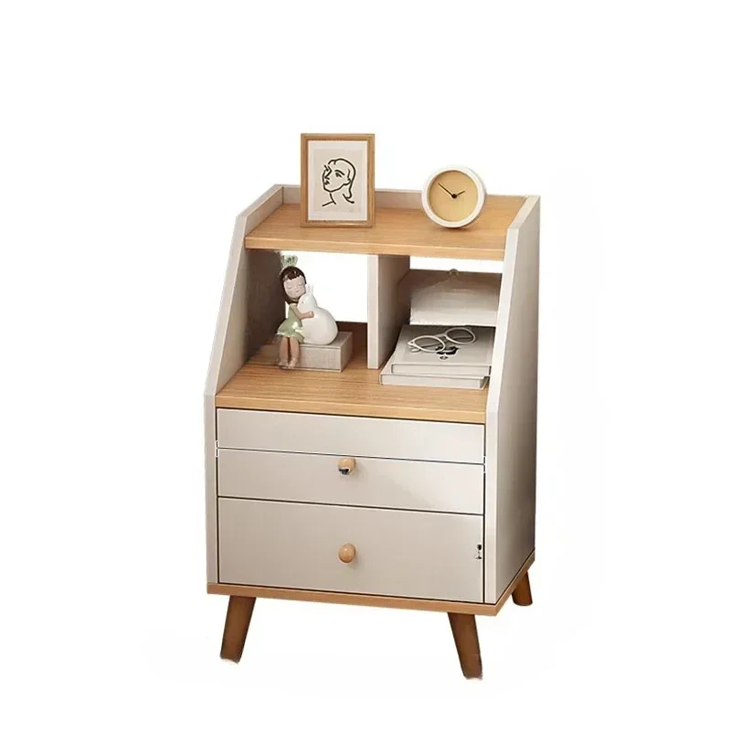 High-quality Long - Lasting Wood Modern Nightstand Bedside Bedroom Girl Nightstand Storage Storage Aesthetic Para Hogar