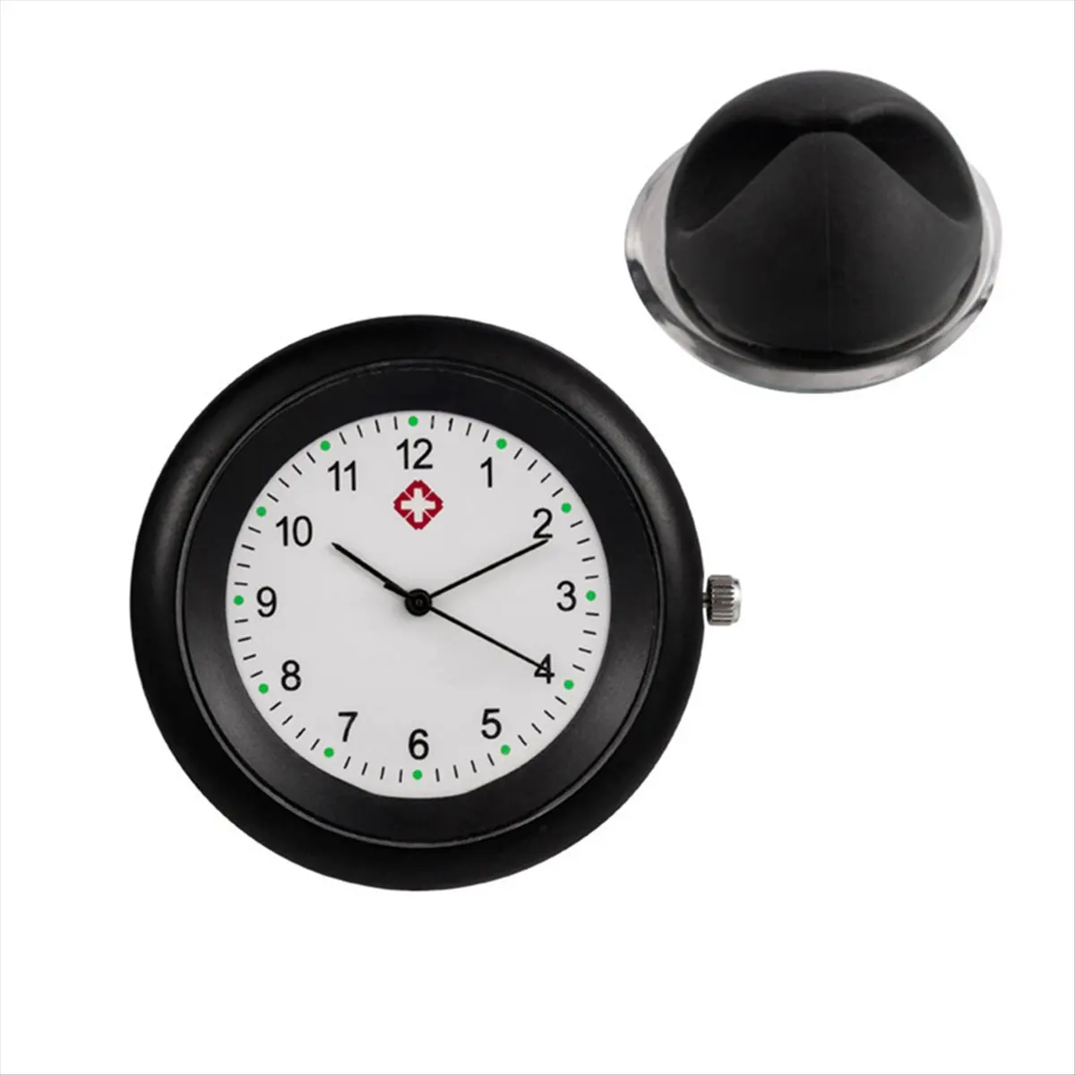 COFA Stethoscope Watch Clip on Stethoscope Clock with Second Hand Pocket Clock Accessories Nurse Week Gift Black