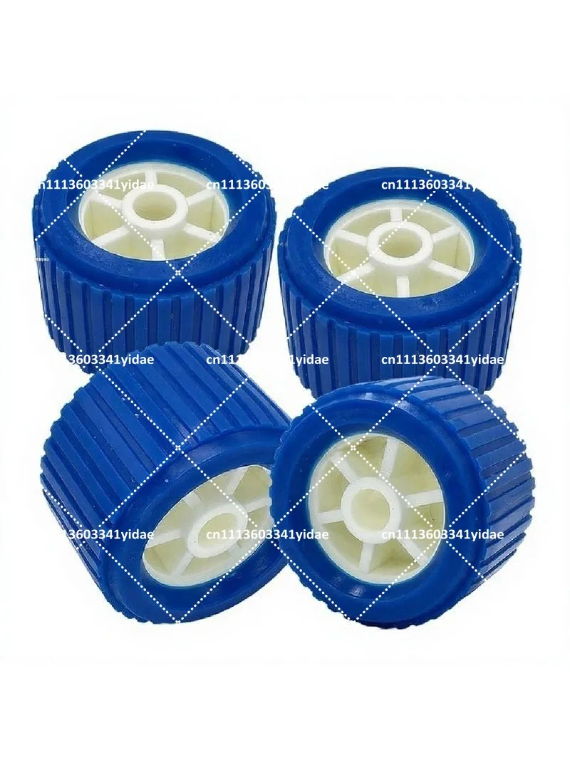 4 Piece/Set Boat Trailer Ribbed Wobble Rollers Blue Trailer Roller Ramp PP Rollers Lift Wheels Kit for Trailer Boat