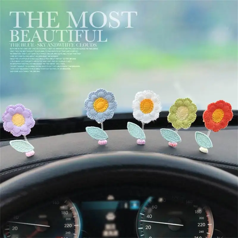 Flower Car Decoration Cute Decoration Creative Decoration Shaking Head Small Flower Lovely Car Decoration Floral Creative Flower