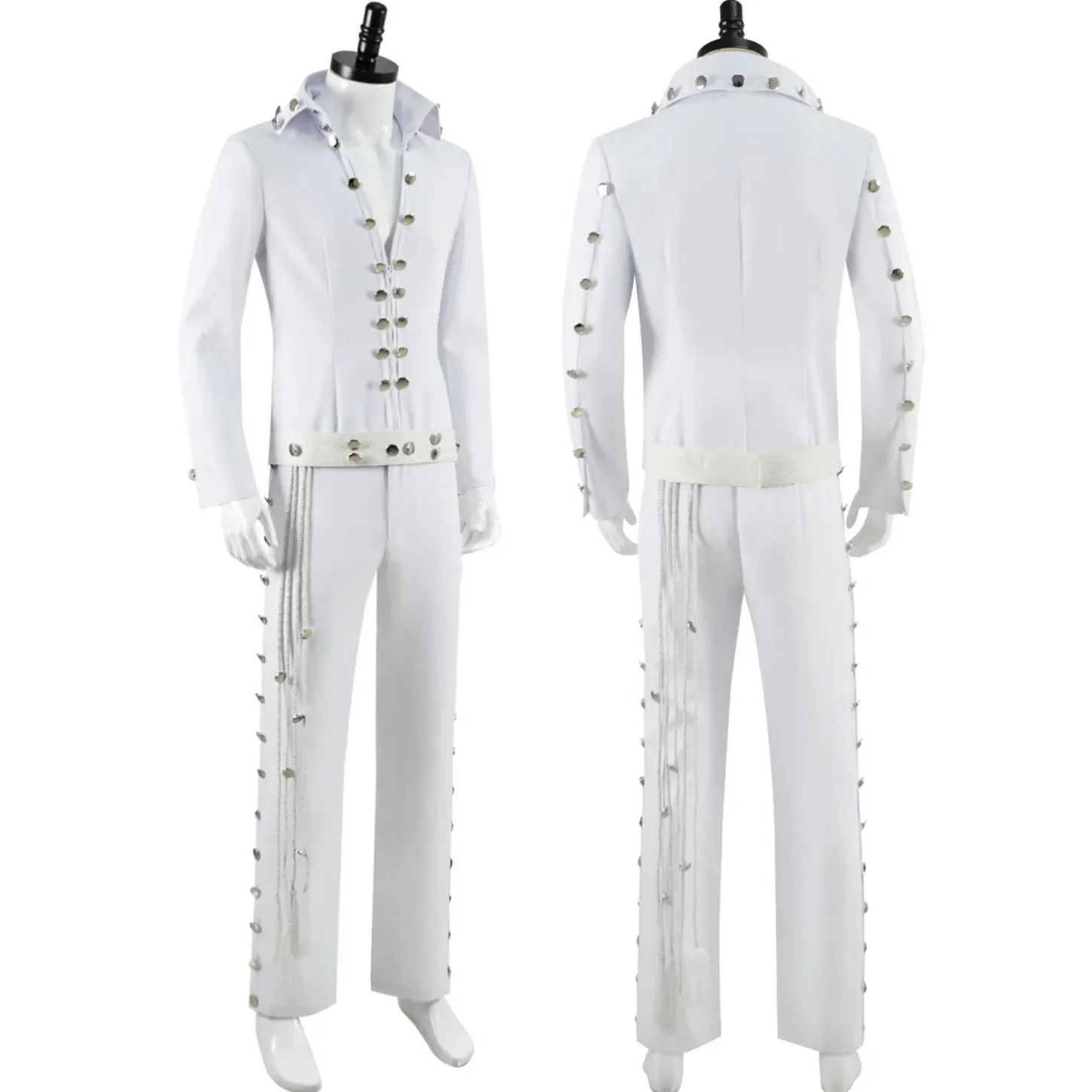 CosDaddy Movie Presley Costume Cosplay adulto Mens camicia bianca pantaloni abiti Costume di carnevale di Halloween