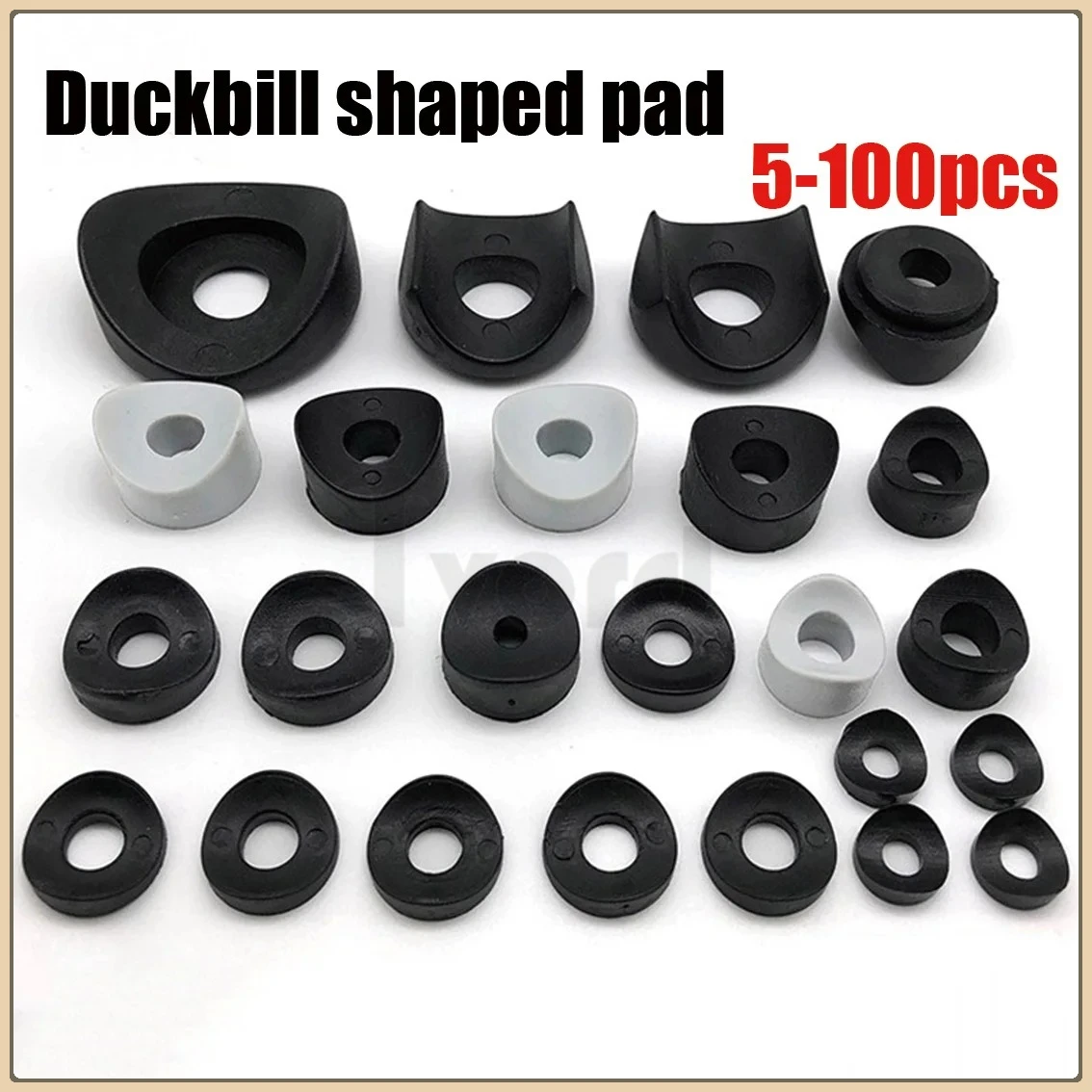 5-100pcs Duckbill Spacer 16/18/19/22/25mm Bore 6/8mm Hollow Joint Round Tube Chair Fastening Washer Piece Plastic Curved Spacer