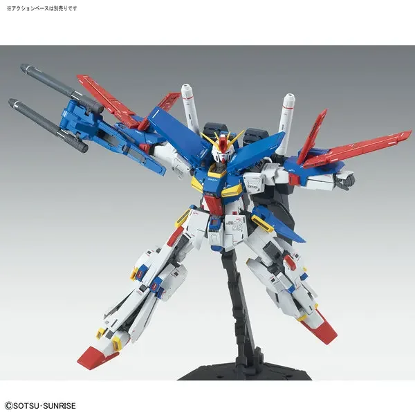 Bandai Original Anime Figura Modelo Brinquedos, MG 1: 100, MSZ-010S Enhanced ZZ Gundam Ver Ka Coleção de Ação, Boneca de Montagem em PVC, Em estoque