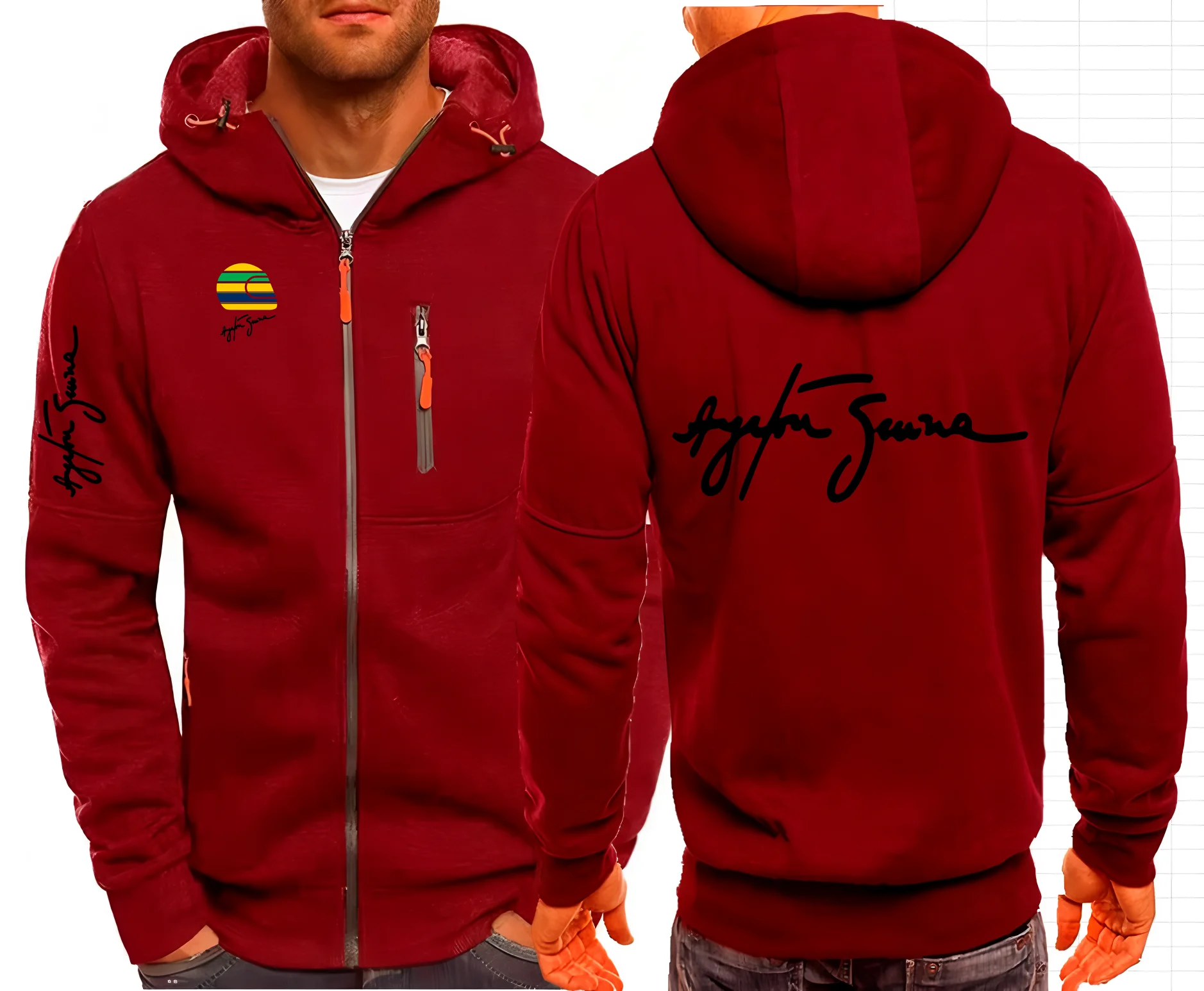 2025 Hero Ayrton Senna F1 เสื้อแจ็คเก็ตผู้ชายHooded Coats Casual Zipperเสื้อชายชายเสื้อผ้าOuterwear Hoodiesแจ็คเก็ตS-4XL