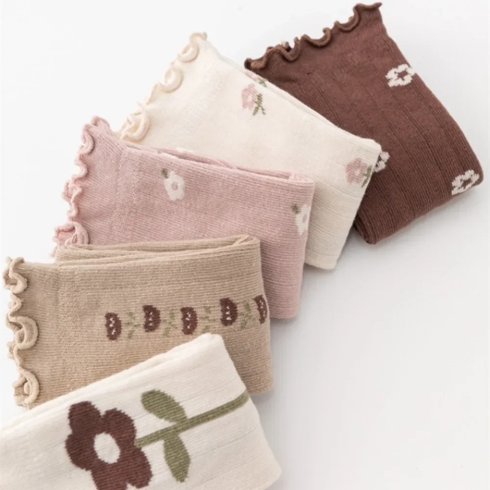 Frühling Herbst Winter koreanische Blume gestreifte kniehohe lange Socken warme thermische Kinder Kinder Mädchen Socken Baby Kleinkind Neugeborene Socke