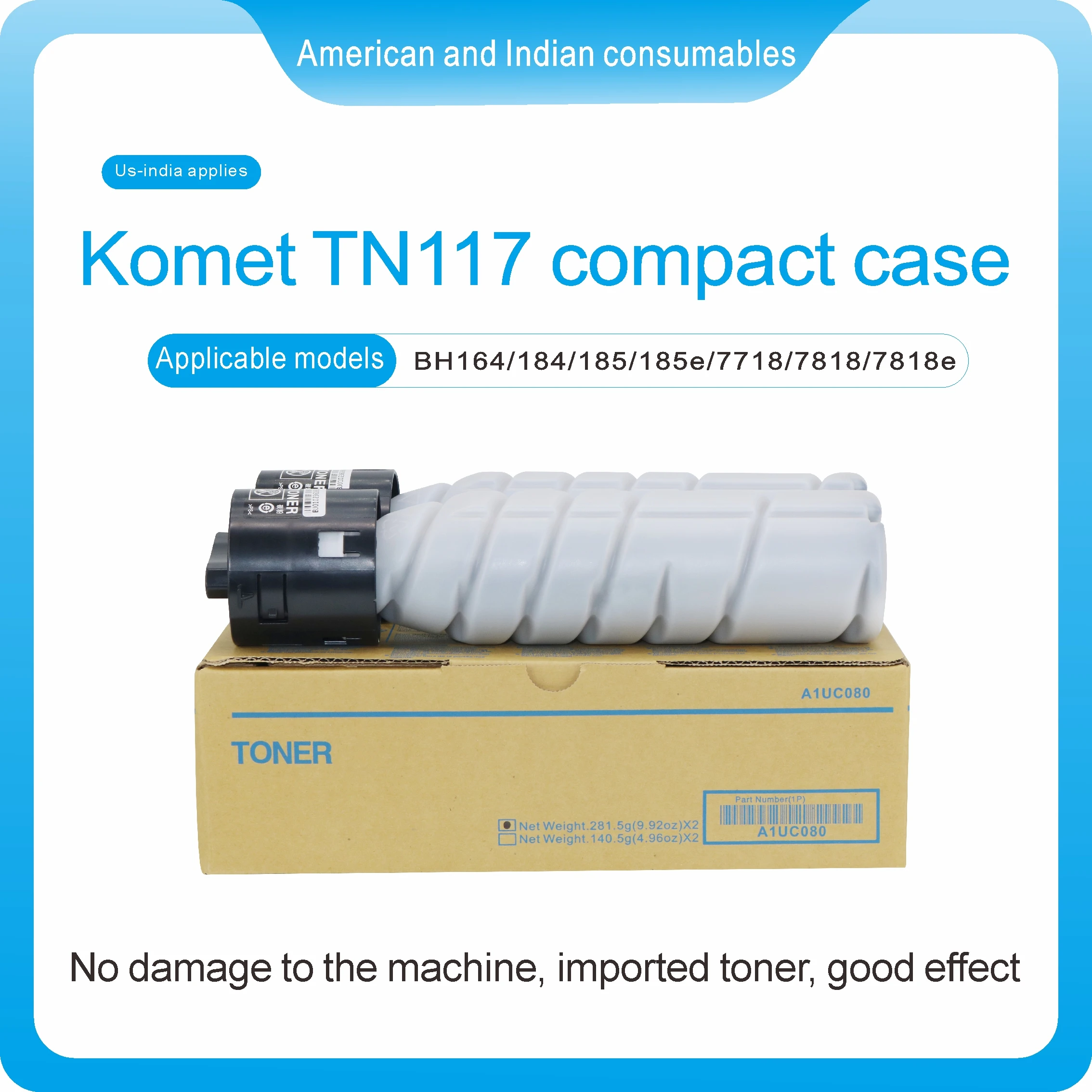 A1UC080 Komettn117 Compact Case Tonerimported From Japan, Sufficient Powder Output Effectrealistic Bright Colors