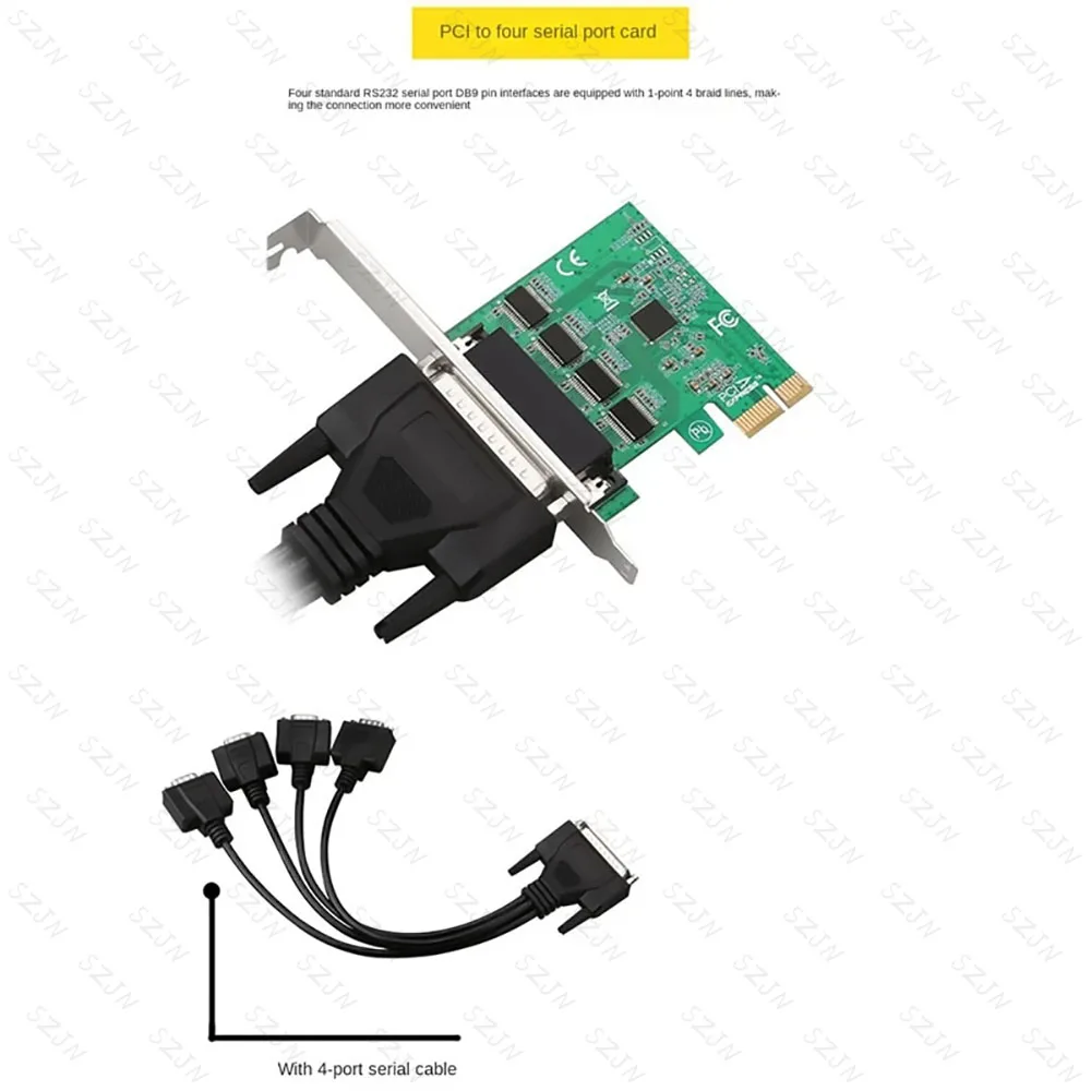 Imagem -03 - Cartão de Expansão para Desktop Cartão com de Uso Geral Adaptador Pcie 1x a Portas Rs232 Portas