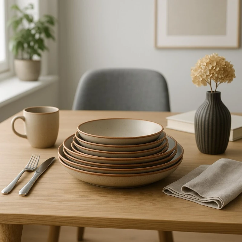 

Japanese Ceramic Bowl And Plate Set for One to Multiple People Home Kitchen Porcelain Minimalist Dining Tableware Family Use