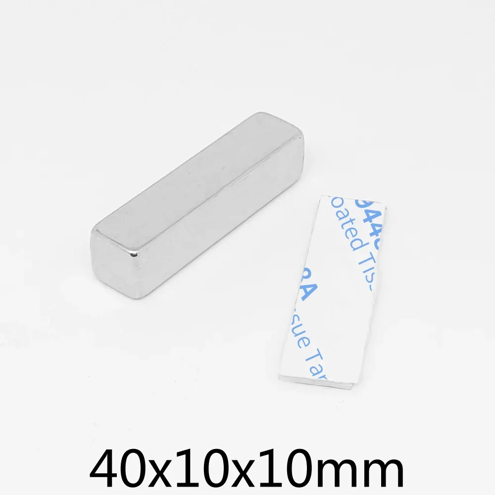 40x10x10mm Thick Block Super Strong Magnetic Magnets With 3M Tape 40x10x10 Rare Earth Neodymium Magnet 40*10*10