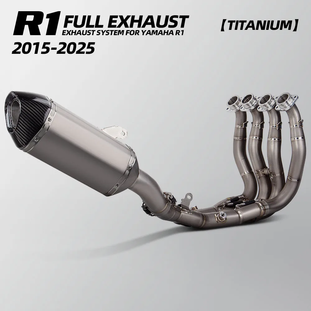 

For Yamaha R1 2015-2025 Motorcycle Exhaust Full Titanium System Modify Manifold Carbon Tip Muffler Racing Escape Kit