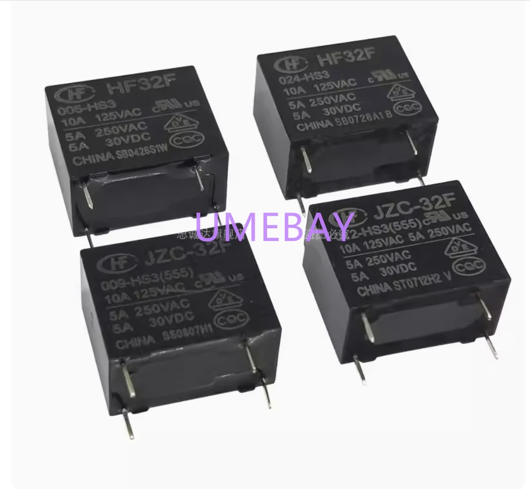 15pcs     JZC-HF32F-009-HS3     JZC-HF32F-024-HS3     JZC-HF32F-005-HS3    JZC-HF32F-012-HS3    5A  relay 4-pin