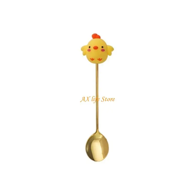

J2ha милая мультипликационная птенца Spoon Fork Set Desert Spoon Fruit Fork Sugar Spoon для детей