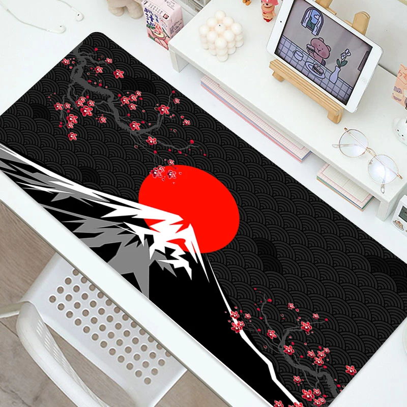 Black Mouse Pad Table Mat Pink Fish Mouse Pad  Computer Keyboard Cute Mousepad Overlock Office White Deskpad Gaming Desk Mats