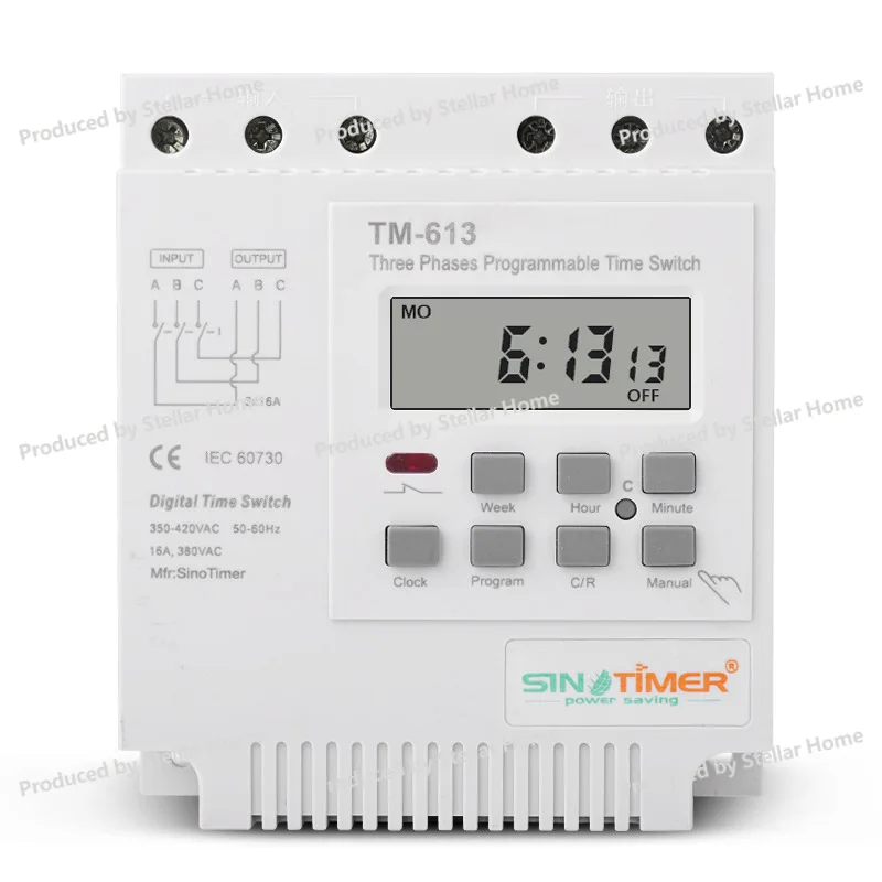 TM613 Intelligent Three-phase Timer Switch/Microcomputer Time Control Switch/Water Pump Timer Switch 380V