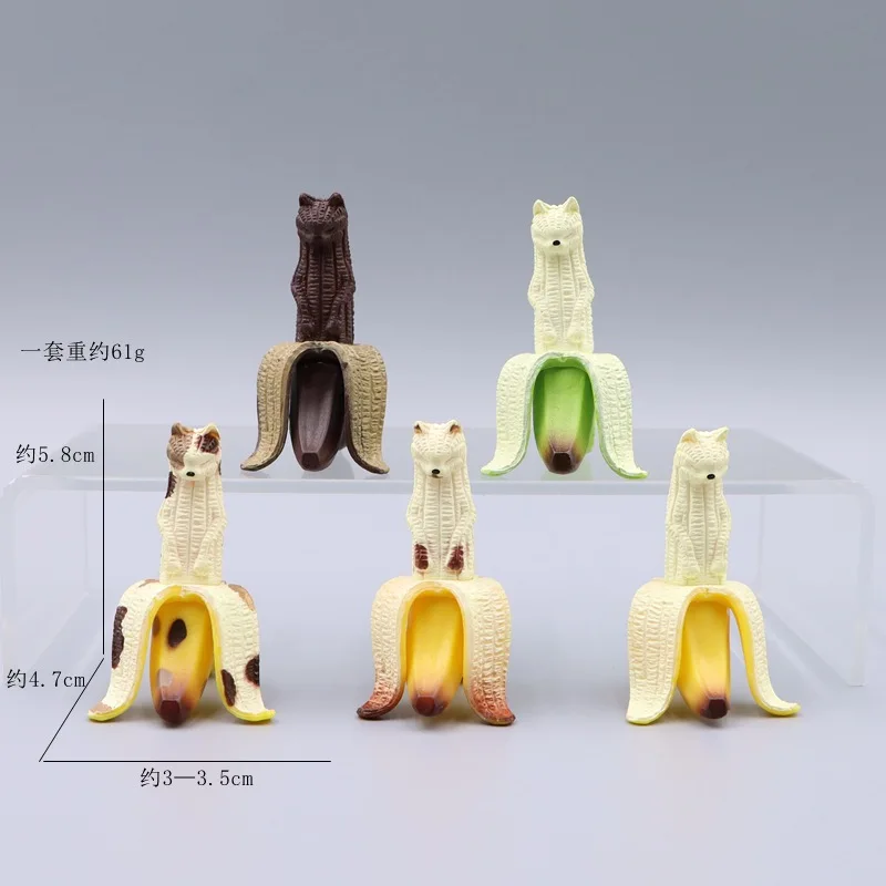 Gacha Capsule Toys Peeled Banana Cats Figures Creative Kitten Mini Model Table Ornaments Children Birthday Gifts