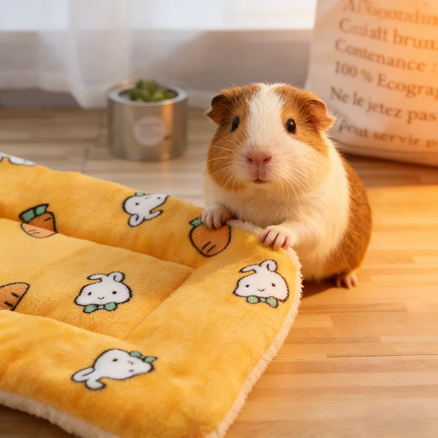 Warm Rabbit Bed Mat Chinchilla House Nest Hamster Accessories Winter Comfortable Small Animal Guinea Pig Cages Squirrel Hedgehog view 2