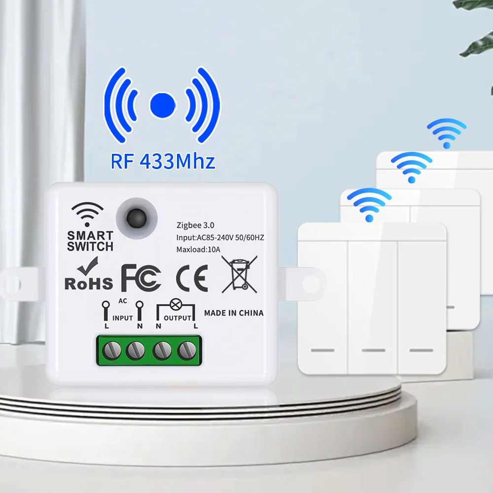 

433 МГц прерыватель с дистанционным управлением 10A 110 В 220 В с 1/2/3Gang 86 настенный панельный выключатель беспроводной интеллектуальный выключатель света для светодиодной лампы
