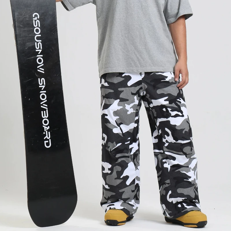 GSOU SNOW Men's Ski Pants Snowboard Windproof Waterproof Winter Thickened Warm Professional Skiing Trousers Outdoor Snow Pants