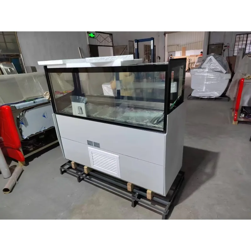 Customize Commercial Dessert Ice Cream Showcase Chiller Refrigerator Gelato Display Freezer Countertop with Automatic Defrost