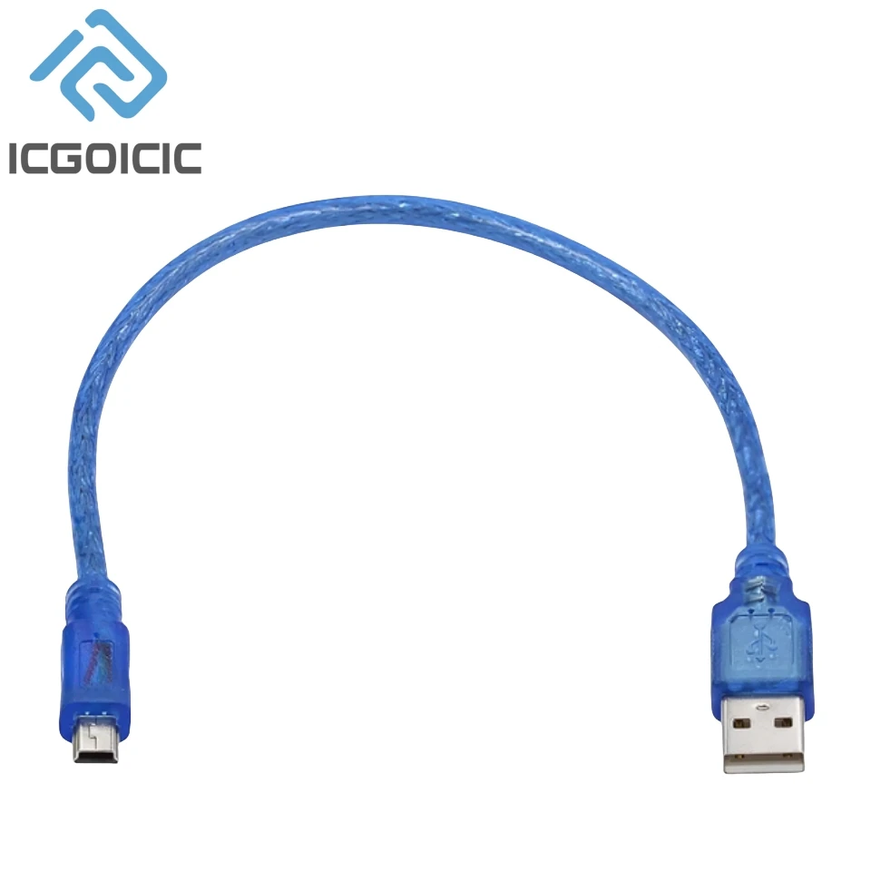 USB-кабель длиной 30 см для Uno R3/Nano/MEGA/Leonardo/Pro Micro/DUE синий, высококачественный USB-кабель типа A/Mini/Micro/Type-C для Arduino