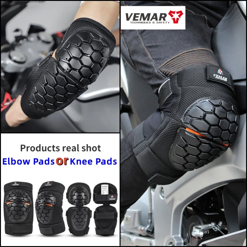 Ударопрочное классическое защитное снаряжение VEMAR Moto для гонщиков, мужчин, женщин, мотоциклетные наколенники или налокотники