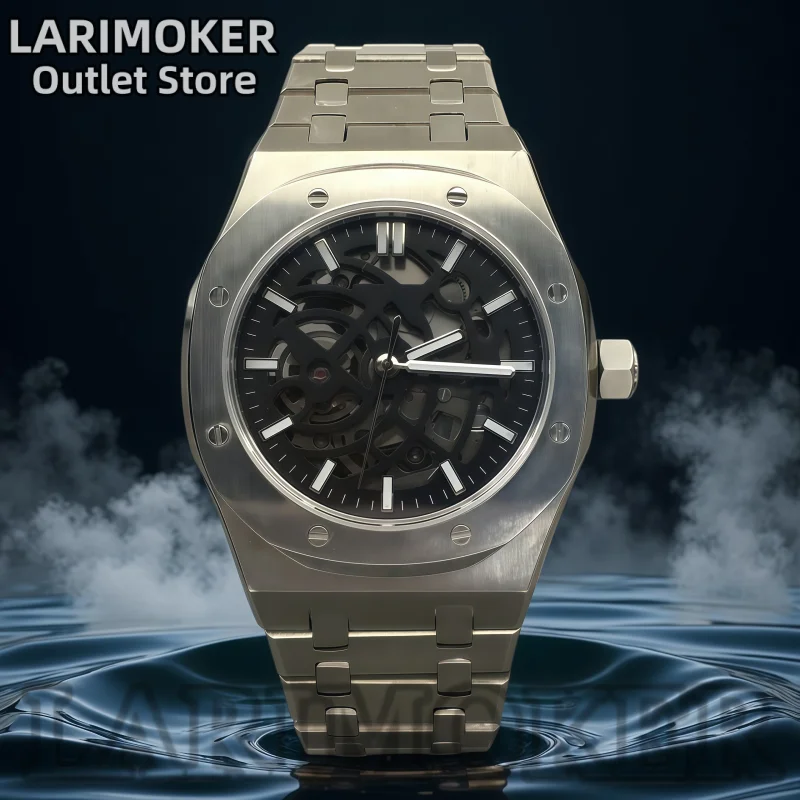 

Часы LARIMOKER 41 мм с автоматическим механизмом NH70, сапфировым стеклом, светящимся полигональным корпусом из нержавеющей стали, водонепроницаемые механические часы