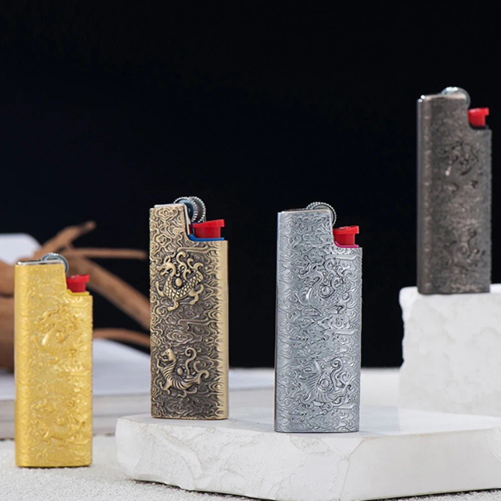 1 pc is suitable for Bic J5 3D Flying Dragon Relief Metal Lighter Shell