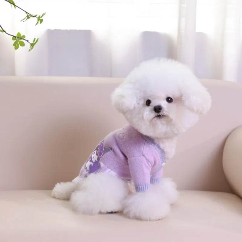 

New Sanrio Dog Cat Sweater, Warm Fleece Winter Pet Clothes for Small Medium Dogs Cats, Cute Knitted Pullover for Fall Winter
