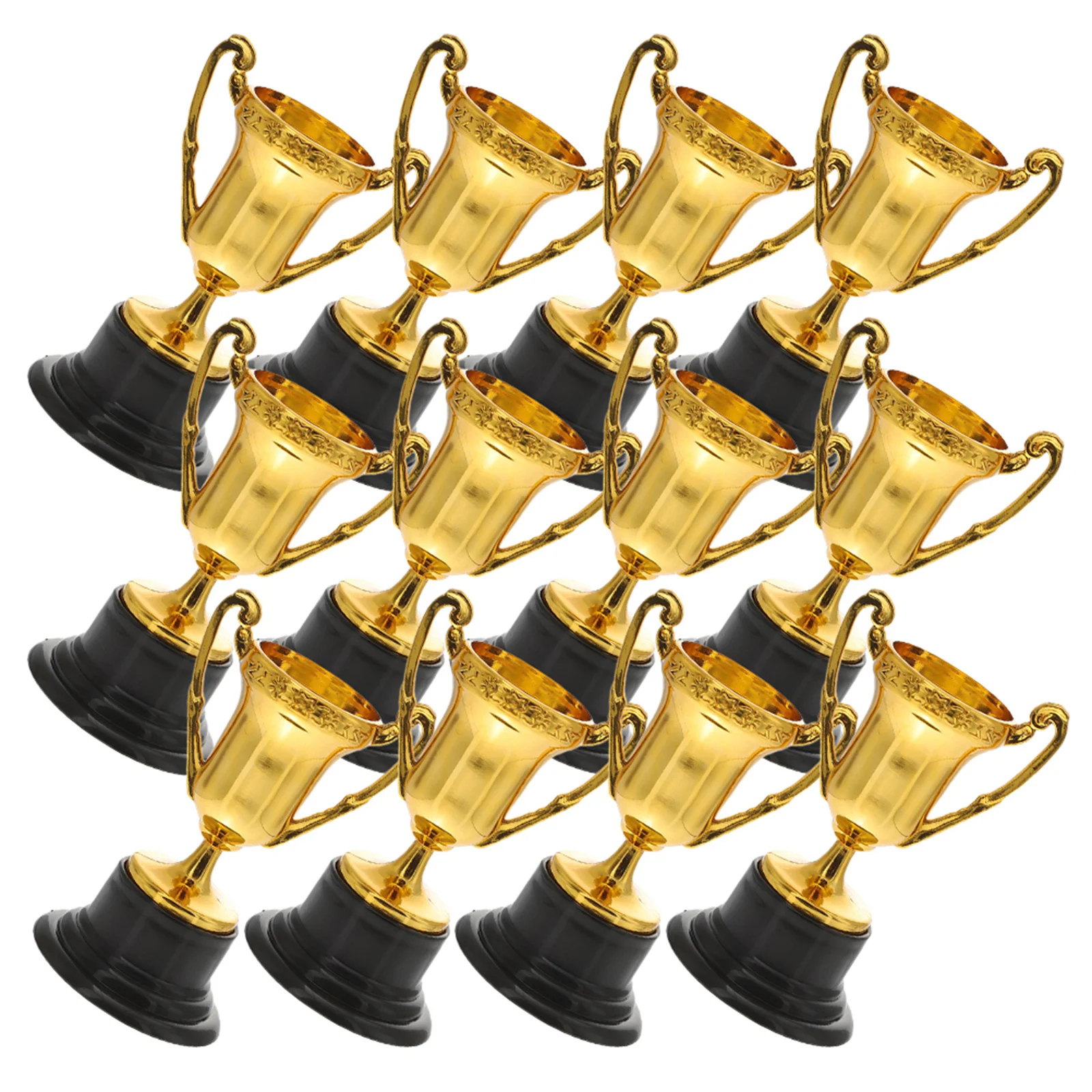 

12Pcs Mini Trophies Small Plastic Kids Trophy Cups for Competitions Rewards Football Soccer Kindergarten Awards Bulk Set