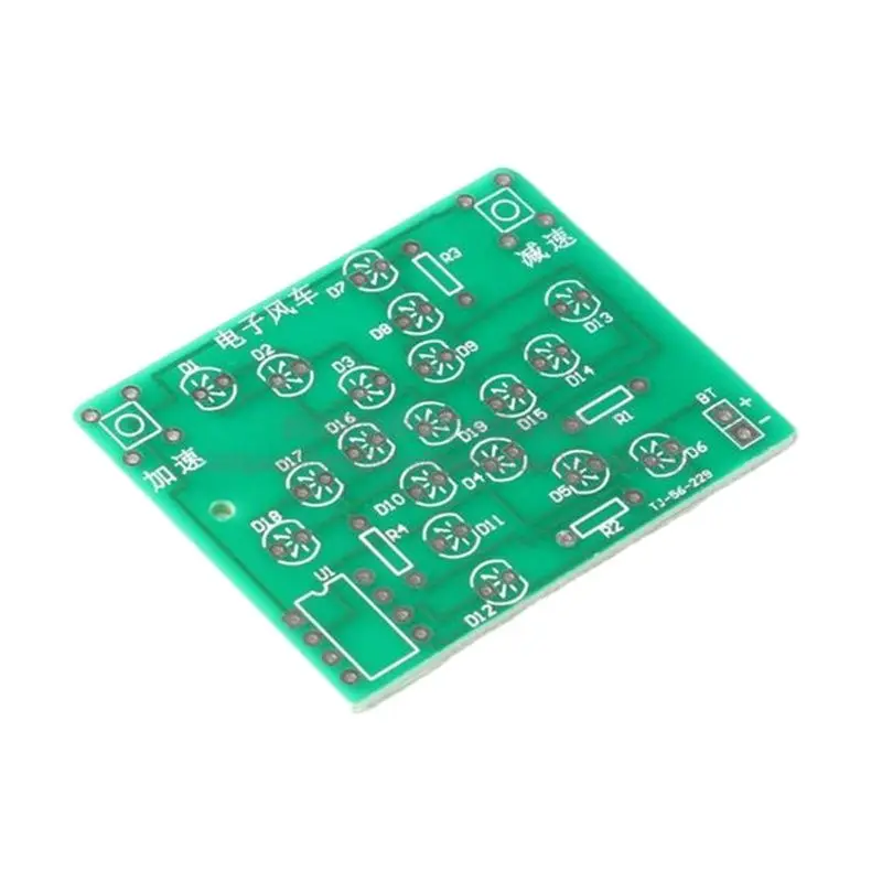 ชุดกังหันลมไฟ LED แบบหมุนได้51ชิ้นผลิตด้วยไมโครคอนโทรลเลอร์ชิ้นส่วนการฝึกอบรม DIY อิเล็กทรอนิกส์เพื่อความสนุกสนาน