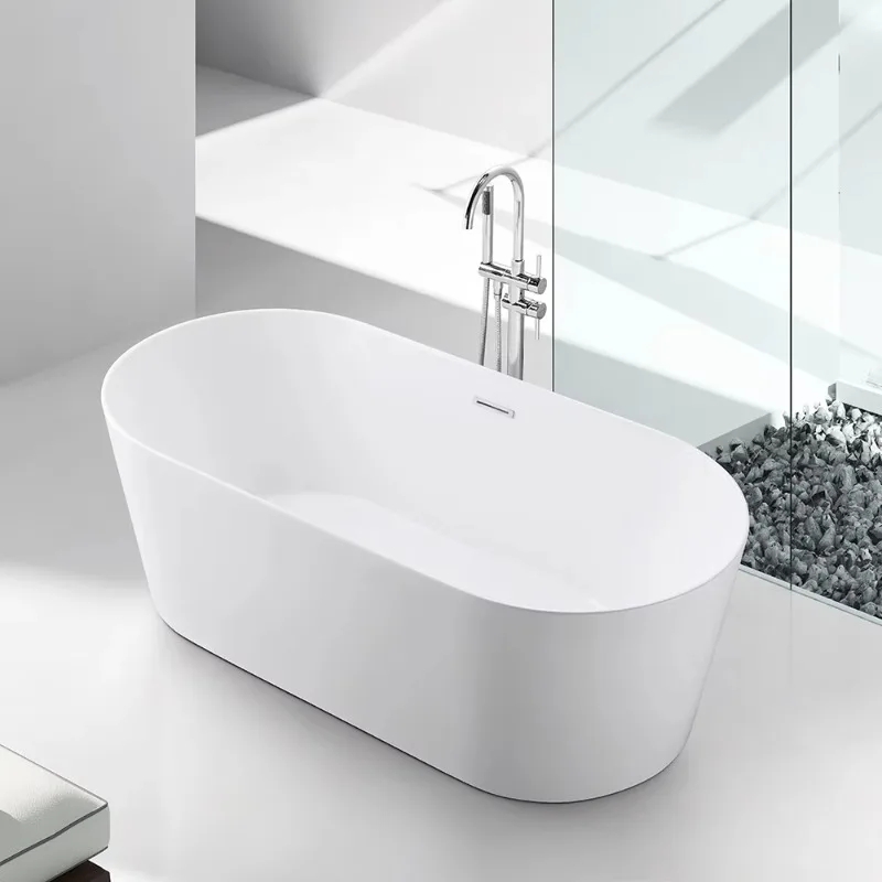 

Custom Hotel Bathtub Indoor Modern Freestanding Acrylic Bathtub Soaking Portable Bathtub