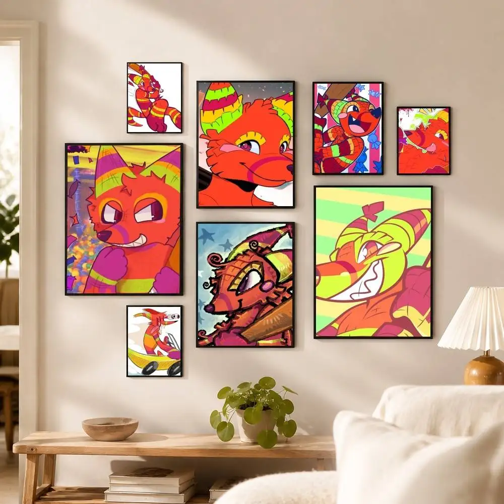 Cartoon The Quick Brown Fox Poster High Quality Dorm Living Room Aesthetic Wall Decoration Painting Stickers Gift