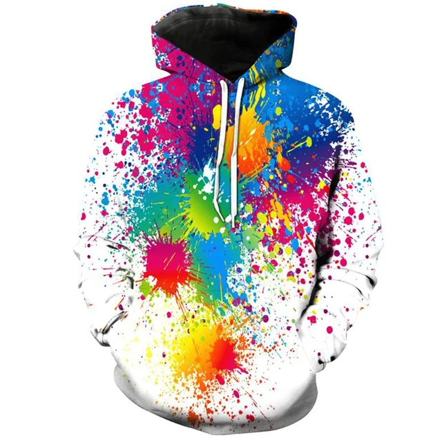Najnowszy Rainbow Graffiti 3D drukowane mężczyzna kobiet moda Y2K bluza z kapturem ponadgabarytowa odzież uliczna swetry bluzy z kapturem odzież dla dzieci