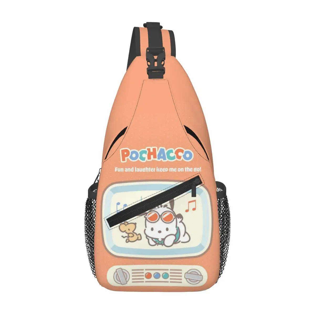 

Custom Pochacco Shoulder Backpack Men Women Casual Shoulder Chest Bags for For Traveling Hiking Sling Bag