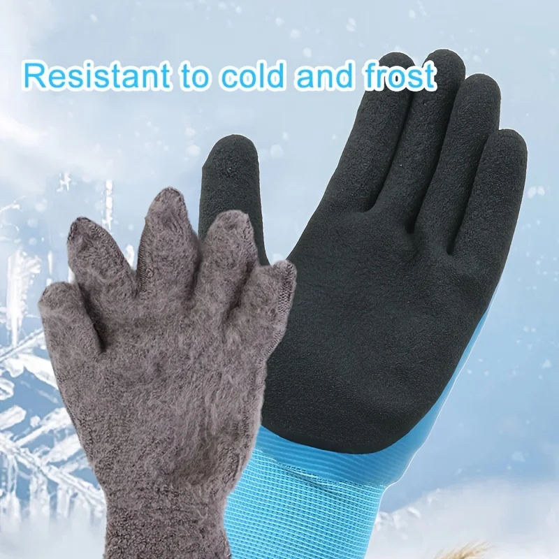 1 Paar kälte- und wasserdichte Winter-Arbeitshandschuhe für Herren, warme und langlebige mechanische Handschuhe, geeignet für kaltes Wetter – Detail 10