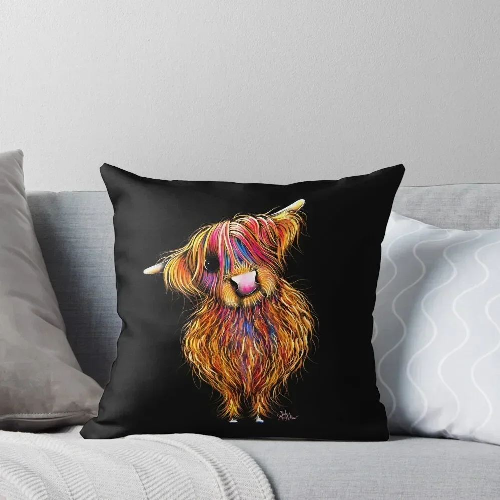 

HiGHLaND CoW PRiNT SCoTTiSH ' GoLDie ‘ BY SHiRLeY MacARTHuR Throw Pillow Cushions Cover Plaid Sofa pillow